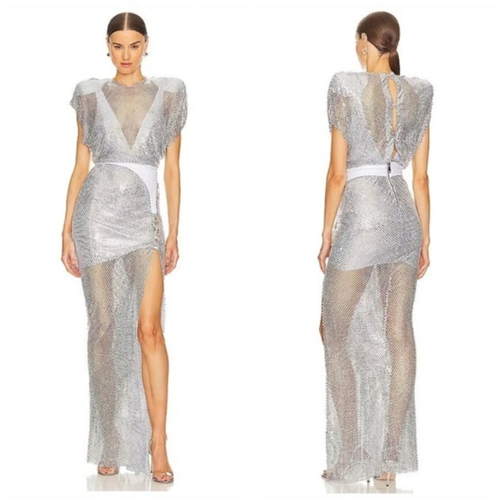Zhivago JEM Platinum Crystal Embellishment Gown Size US 12